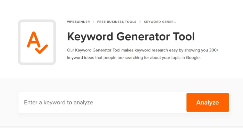 Keyword Generator Tool